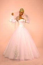 розовое свадебное платье