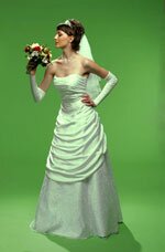 зеленое свадебное платье